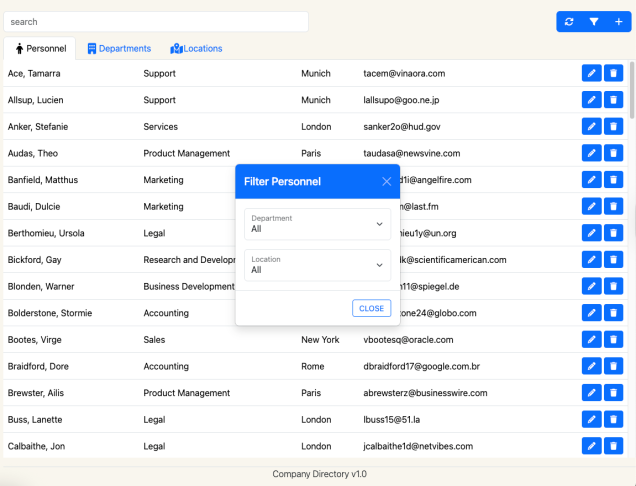 Company Directory Project